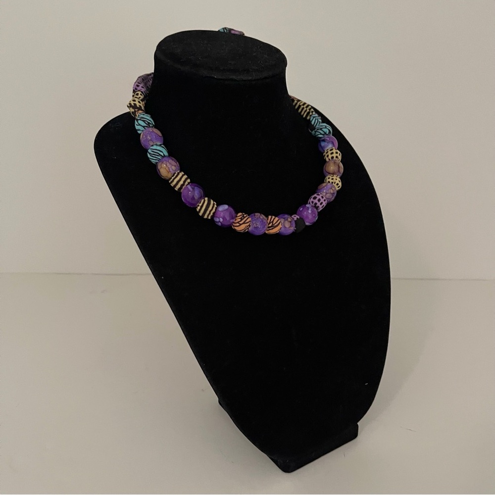 Purple and Gold Twisted Rope Necklace